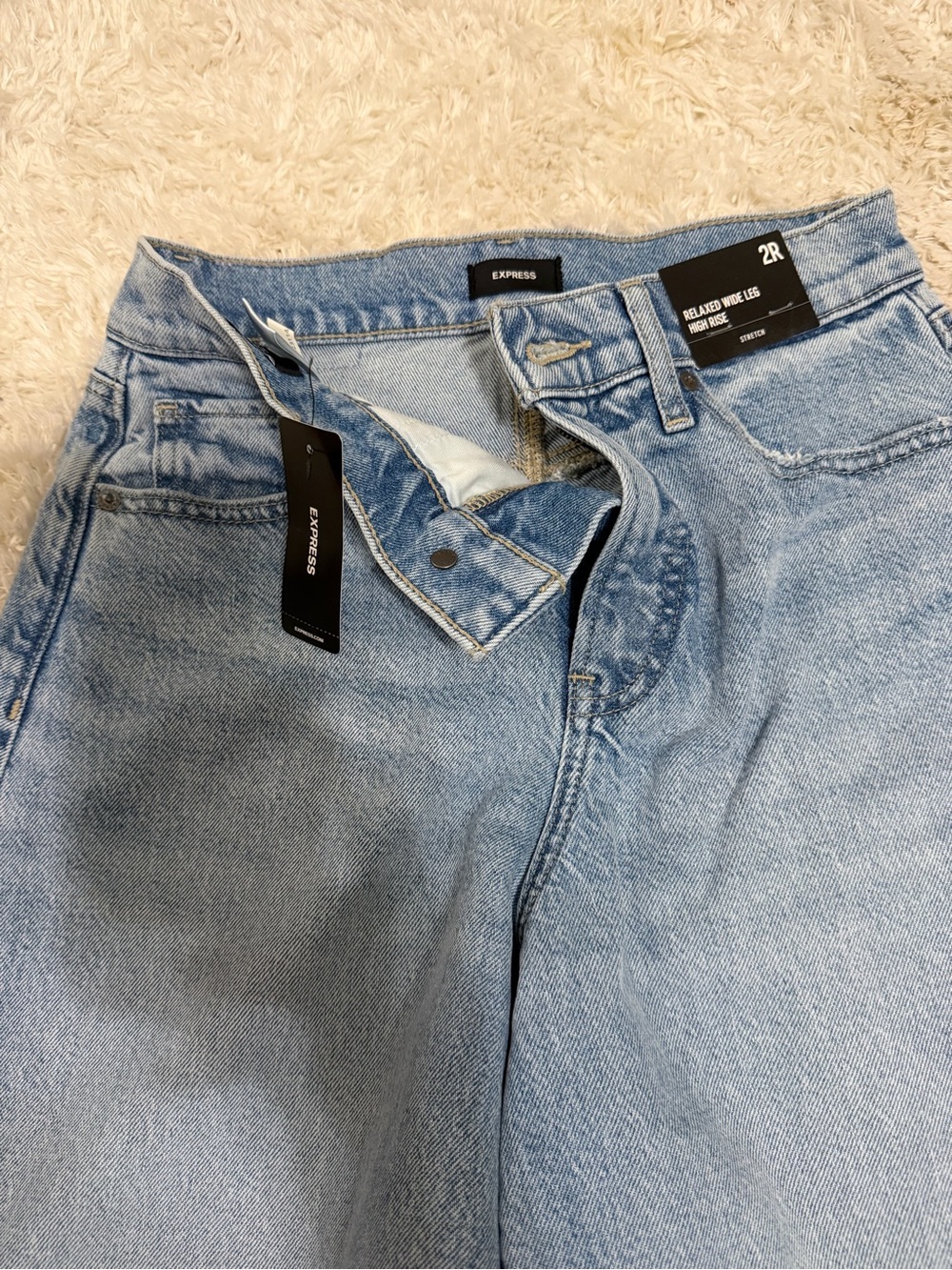 Express Light Blue Relaxed Wide-Leg Jeans women’s jeans